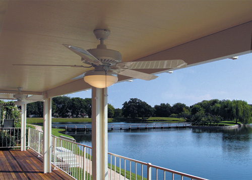 Covered deck overlooking the Columbia river